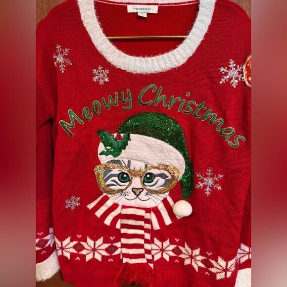 Francesca’s Cat Christmas Sweater Size M - Picture 8 of 9